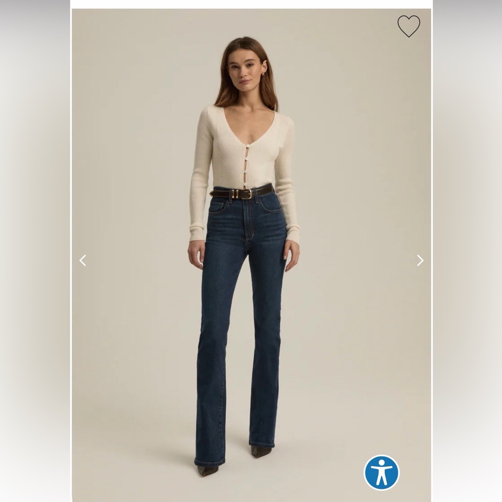 Favorite Daughter Valentina super high rise mini boot Jeans color - woodside